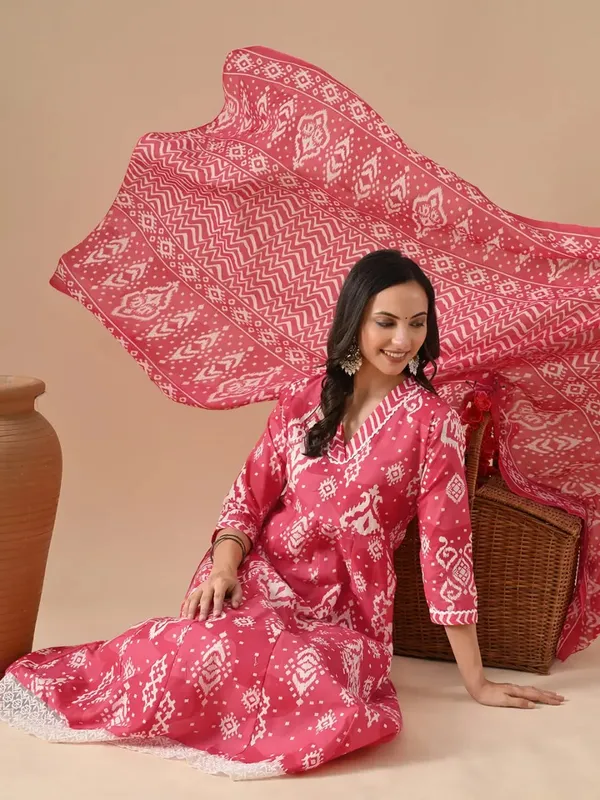Pink_Rayon_Premium_Suit_Set_For_Girl_And__Women