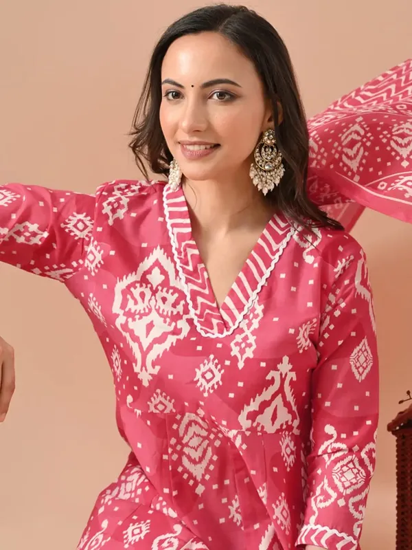 Pink_Rayon_Premium_Suit_Set_For_Girl_And__Women