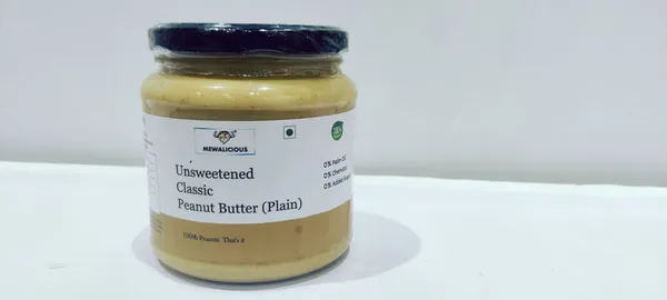 Mewalicious_Unsweetened_Classic_Peanut_Butter_(Plain)_450_Gm