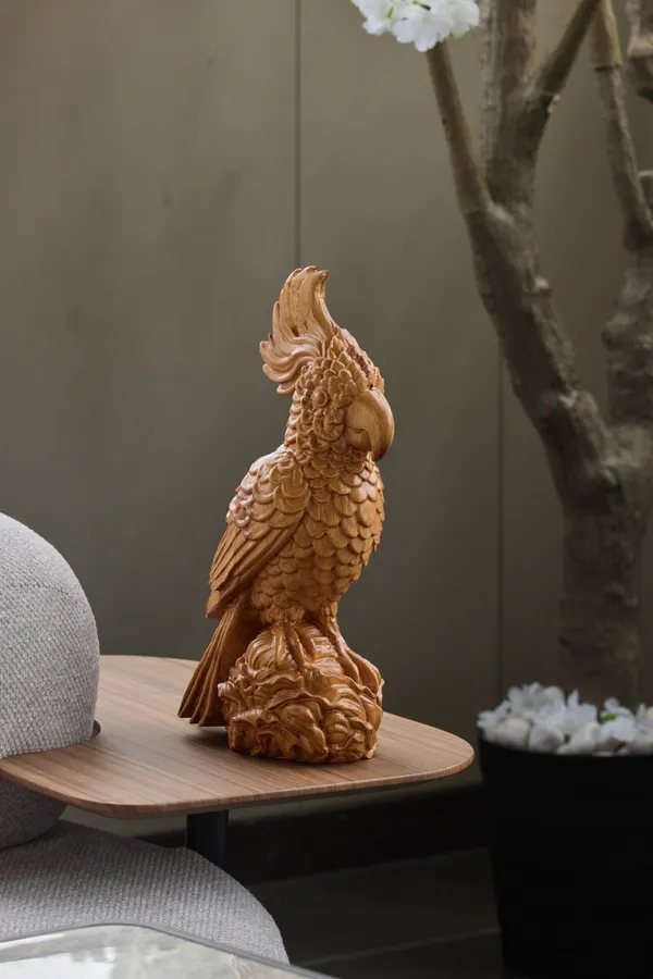 Quill_Parrot_Pinkish_Brown_Steam_Beech_Luxury_Wooden_Sculptures_For_Home_Decor