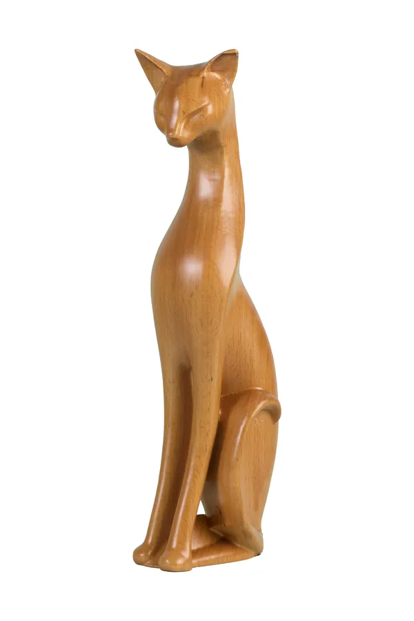 Alpha_Cat_M_Pinkish_Brown_Steam_Beech_Luxury_Wooden_Sculptures_For_Home_Decor