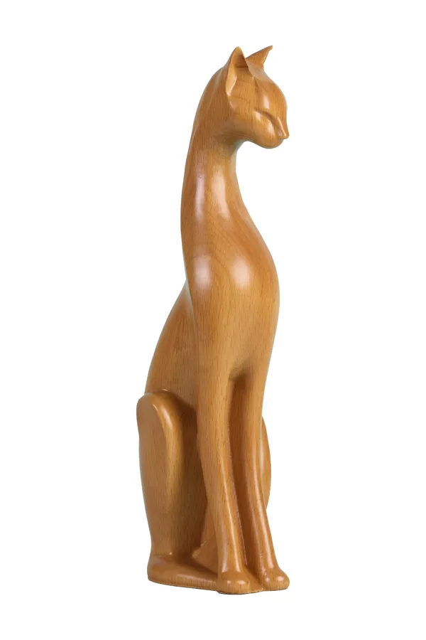 Alpha_Cat_M_Pinkish_Brown_Steam_Beech_Luxury_Wooden_Sculptures_For_Home_Decor