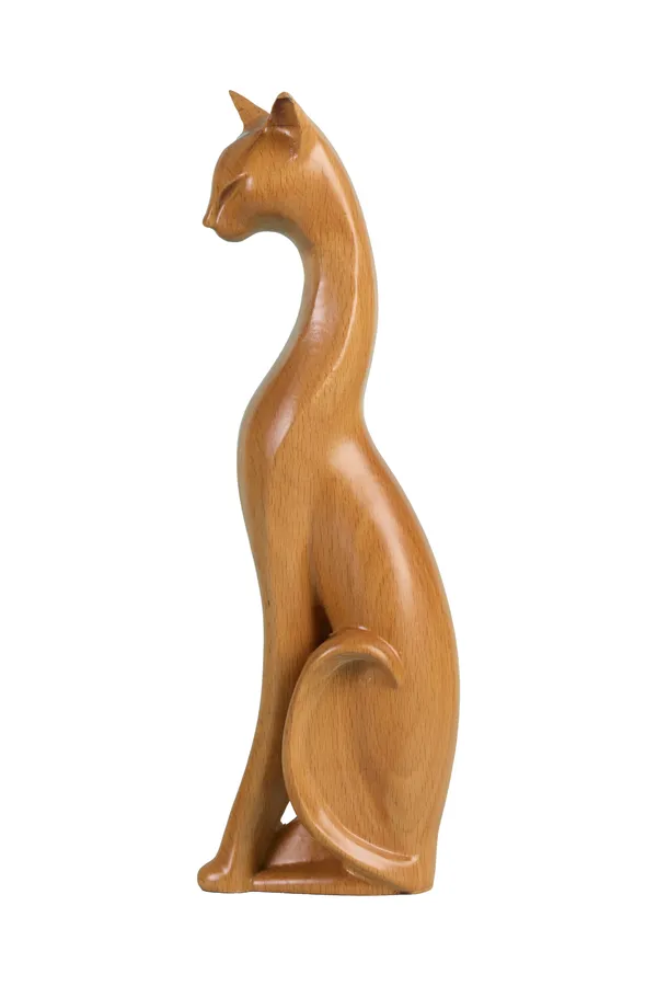 Alpha_Cat_M_Pinkish_Brown_Steam_Beech_Luxury_Wooden_Sculptures_For_Home_Decor
