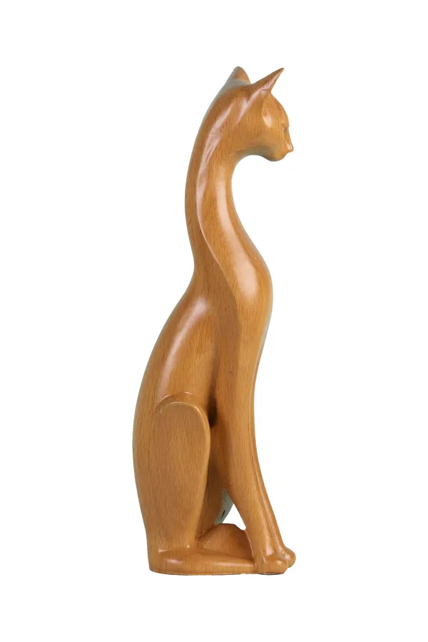 Alpha_Cat_M_Pinkish_Brown_Steam_Beech_Luxury_Wooden_Sculptures_For_Home_Decor