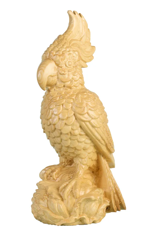 Quill_Parrot_Light_Yellow_Spruce_Wood_Luxury_Wooden_Sculptures_For_Home_Decor