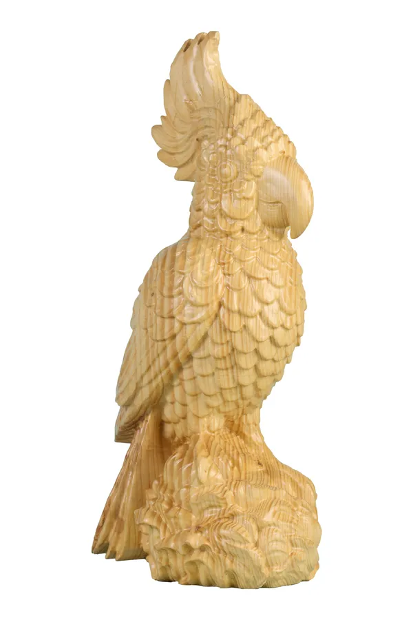 Quill_Parrot_Light_Yellow_Spruce_Wood_Luxury_Wooden_Sculptures_For_Home_Decor