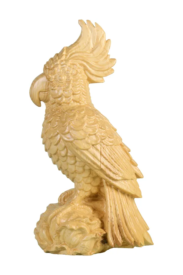 Quill_Parrot_Light_Yellow_Spruce_Wood_Luxury_Wooden_Sculptures_For_Home_Decor
