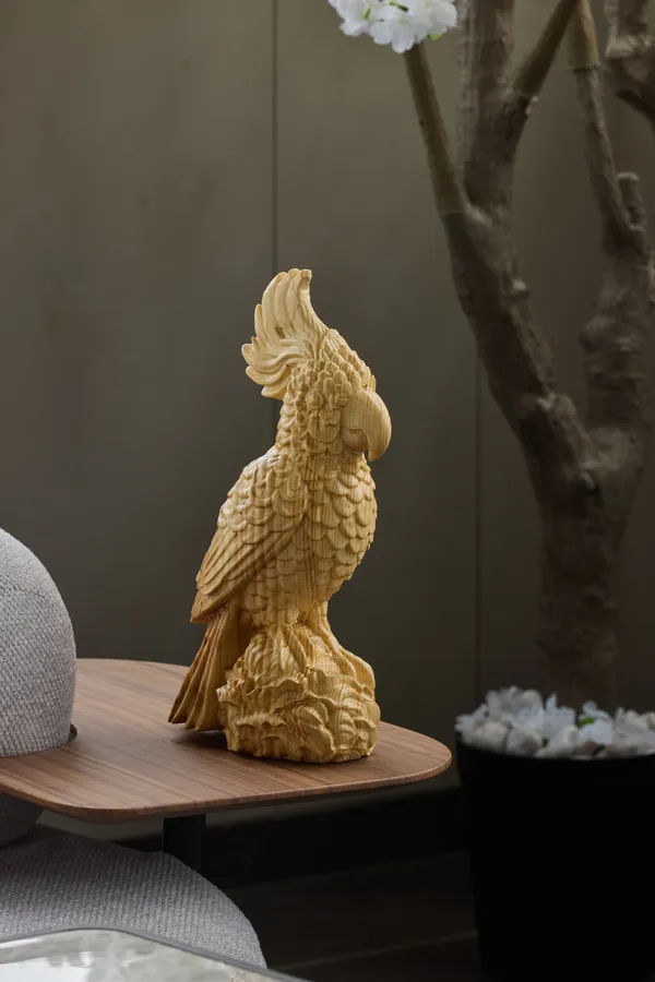 Quill_Parrot_Light_Yellow_Spruce_Wood_Luxury_Wooden_Sculptures_For_Home_Decor