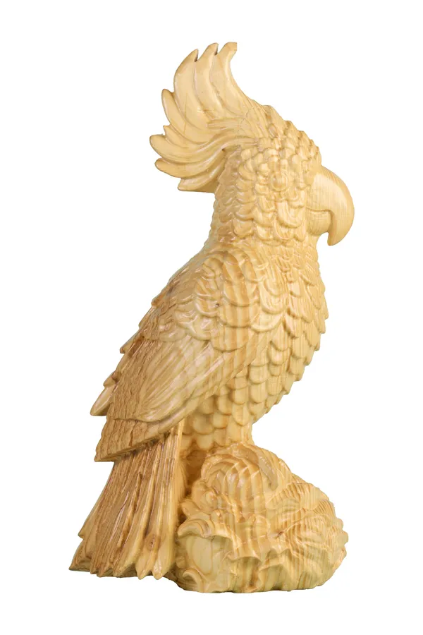 Quill_Parrot_Light_Yellow_Spruce_Wood_Luxury_Wooden_Sculptures_For_Home_Decor