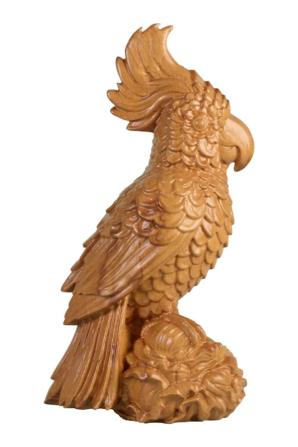 Quill_Parrot_Pinkish_Brown_Steam_Beech_Luxury_Wooden_Sculptures_For_Home_Decor