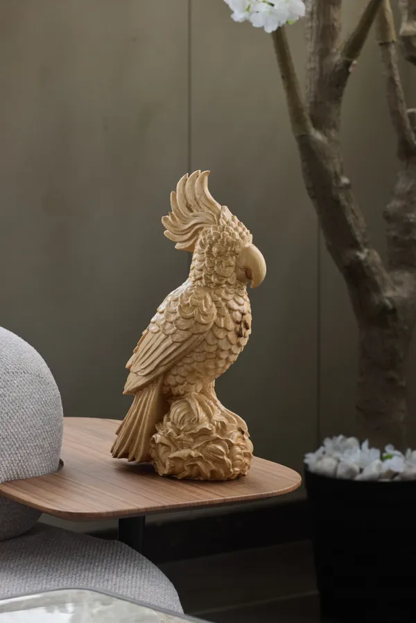 Quill_Parrot_Cream_Beige_Maple_Wood_Luxury_Wooden_Sculptures_For_Home_Decor