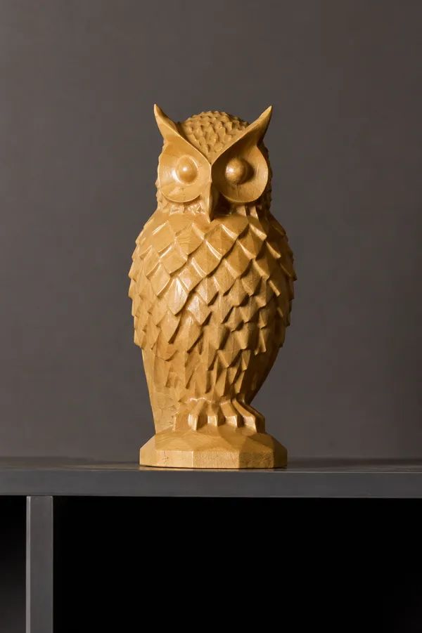 Nocturnal_Owl_Cream_Beige_Maple_Luxury_Wooden_Sculptures_For_Home_Decor