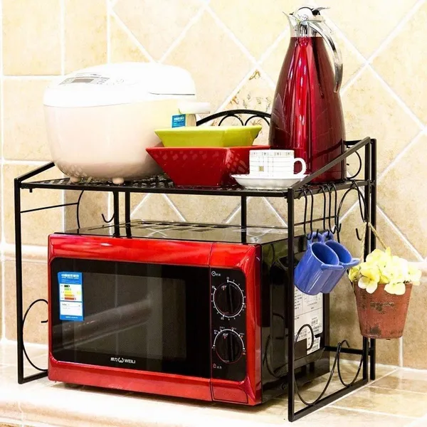 Black_2_Tier_Kitchen_Storage_Rack_Cabinet_Shelves_For_Organise_Cooking_Utensils_And_Microwave