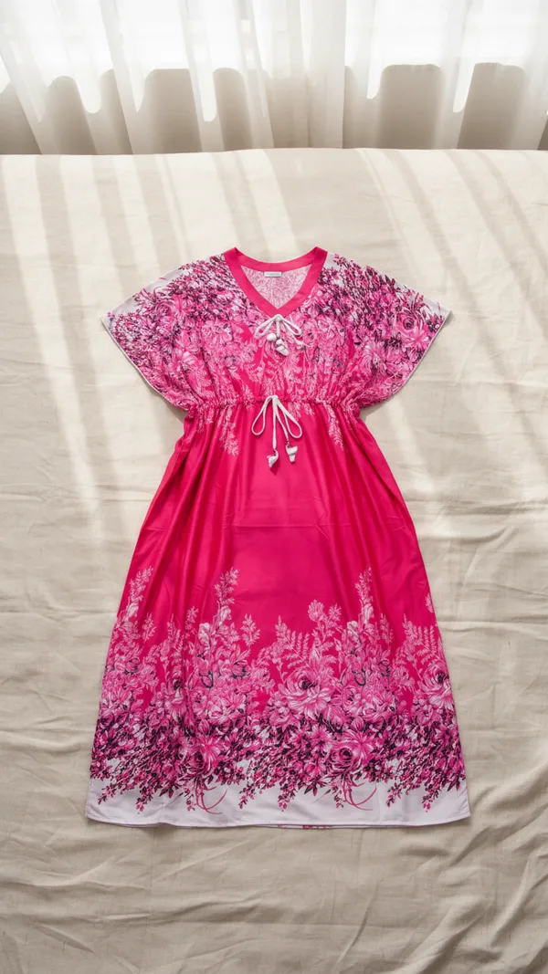 Red_Kaftan_Night_Gown_Nightdress_All_Over_Flower_Printed_Nightgown_Length_For_Women