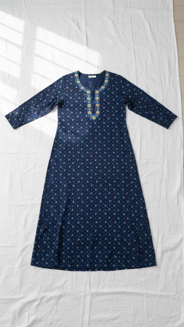 Blue_Full_Sleeves_Hosiery_Cotton_Printed_Nighty_with_Pocket__Night_Wear_For_Women