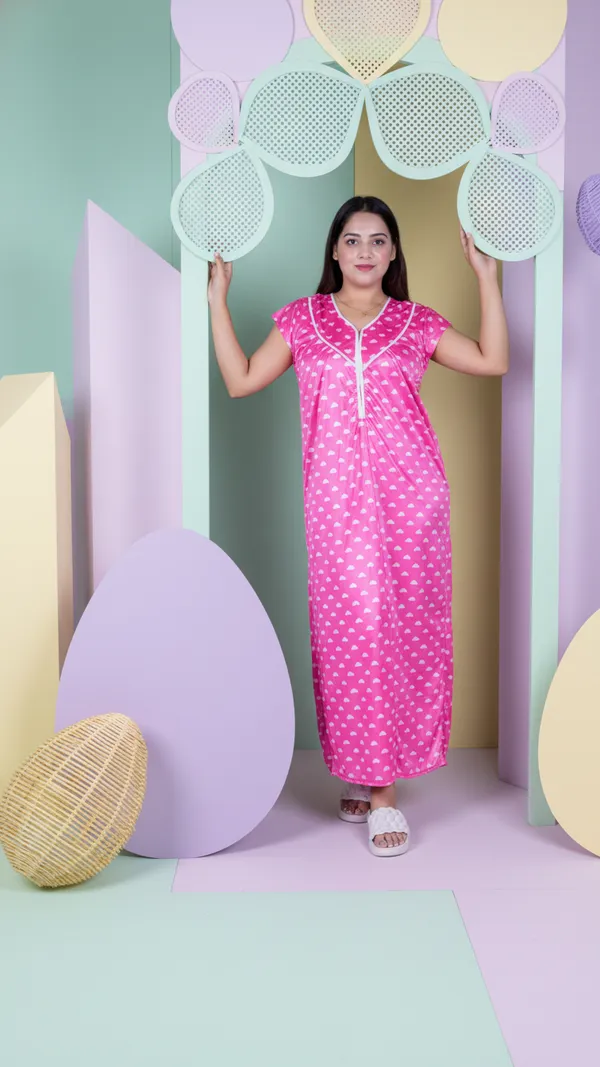 Pink_Satin_Nighty_Half_Sleeves_Night_Wear_Sweetheart_Print_For_Women