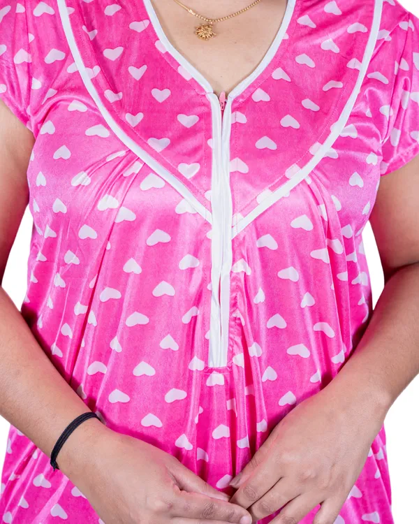 Pink_Satin_Nighty_Half_Sleeves_Night_Wear_Sweetheart_Print_For_Women