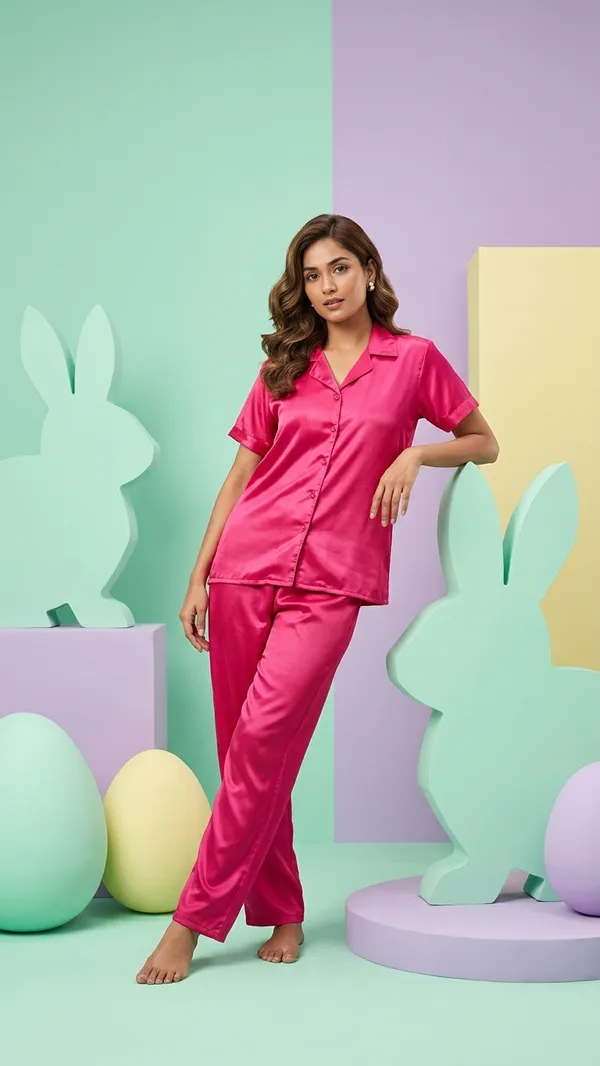 Dark_Pink_Satin_Night_Suit_(Pyjama_Set)