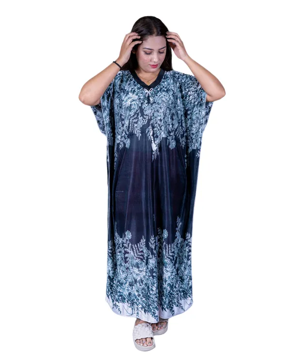 Black_Kaftan_Night_Gown_Nightdress_All_Over_Flower_Printed_Nightgown_Length_For_Women
