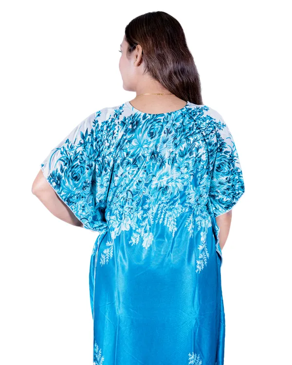 Blue_Kaftan_Night_Gown_Nightdress_All_Over_Flower_Printed_Nightgown_Length_For_Women