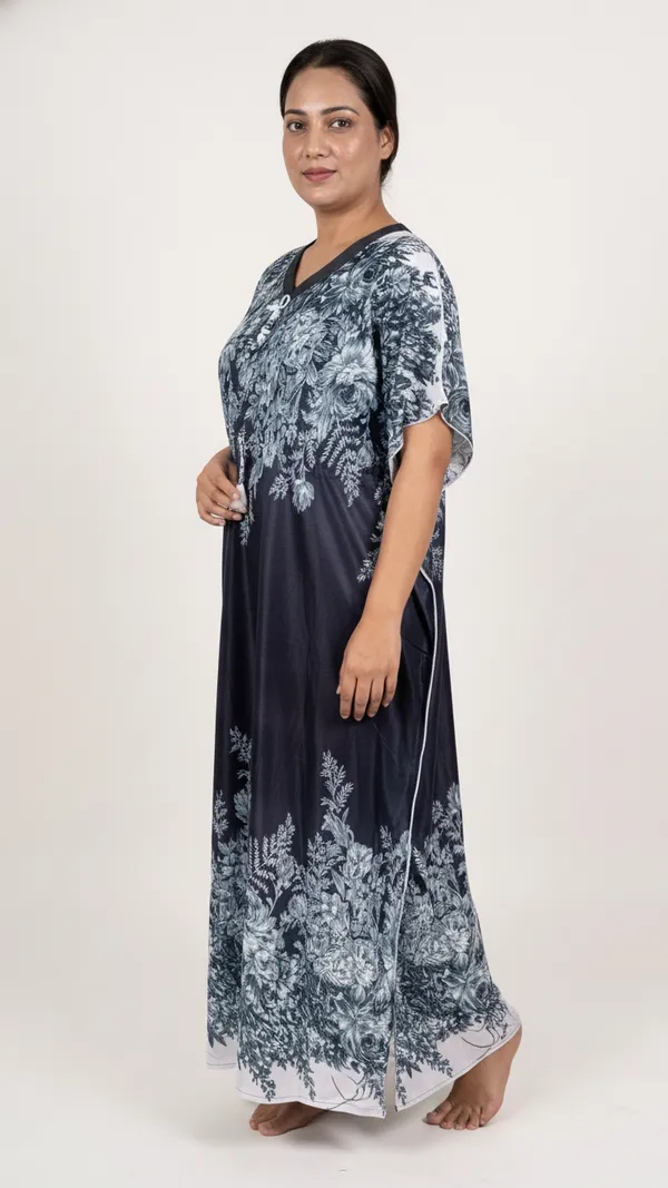 Black_Kaftan_Night_Gown_Nightdress_All_Over_Flower_Printed_Nightgown_Length_For_Women