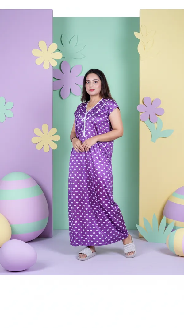 Purple_Satin_Nighty_Half_Sleeves_Night_Wear_Sweetheart_Print_For_Women
