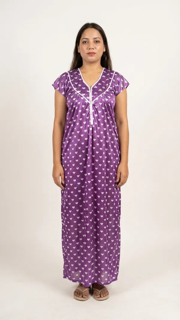 Purple_Satin_Nighty_Half_Sleeves_Night_Wear_Sweetheart_Print_For_Women
