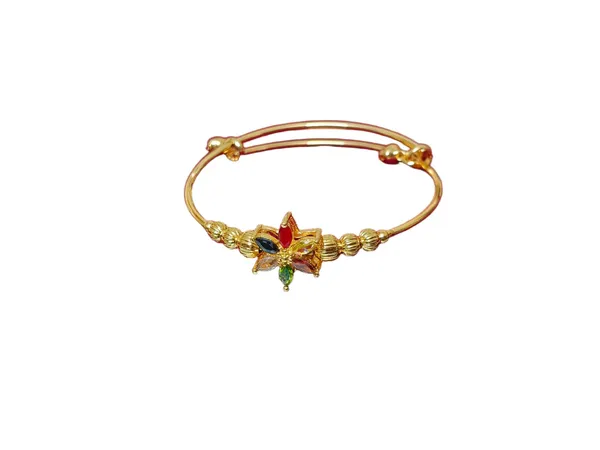Gold_Toned_Bracelet_With_Central_Star_Shaped_Motiff_And_Textured_Coil_Shaped_Bracelet_Pack_Of_2
