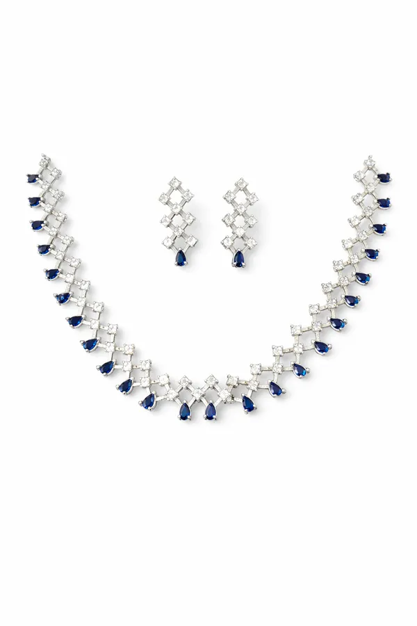 Silver_Plated_Blue_Stone_American_Diamond_Necklace_Set_With_Matching_Earrings_For_Women