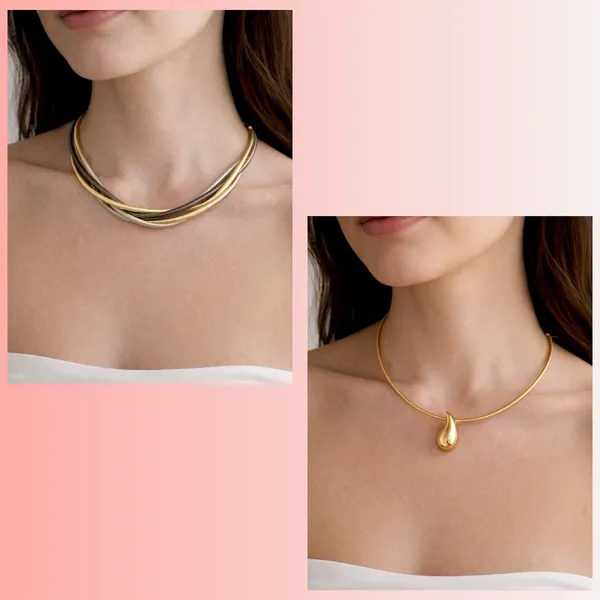 Tricolor_Premium_Twist_Chain_Necklace_And_Gold_Tone_Teardrop_Pendant_Snake_Chain_Necklace_Pack_Of_2