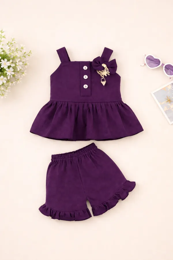 Plum_Purple_Party_Wear_Designer_Co-Ord_Set_For_Kids