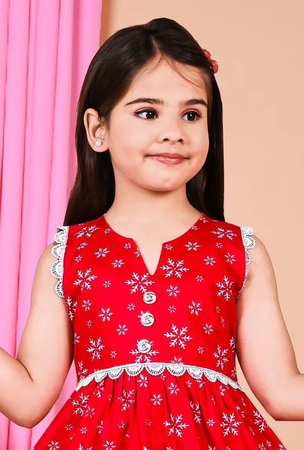 Red_Printed_Sleeveless_Kurti_With_White_Palazzo_Set_For_Kids