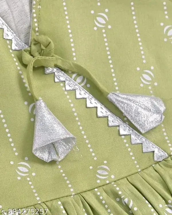 Light_Green_Cotton_Ethnic_Wear_Sleeveless_Printed_Kurti_With_Pant_Set_For_Kids