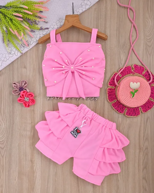 Baby_Pink_Pearl_Bow_Party_Wear_Co-Ord_Set_For_Kids