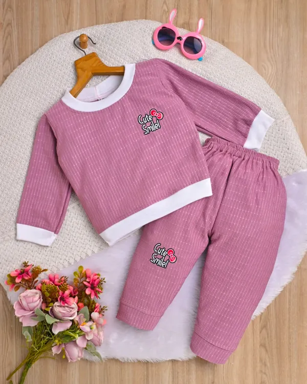 Rose_Pink_Ribbed_Cotton_Clothing_Set_With_Cute_Smile_Print_For_Kids