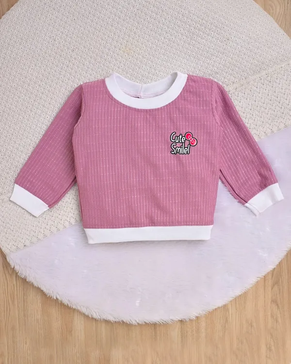 Rose_Pink_Ribbed_Cotton_Clothing_Set_With_Cute_Smile_Print_For_Kids