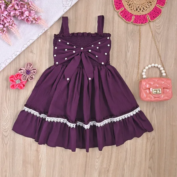 Plum_Purple_Pearl_Bow_Party_Wear_Dress_For_Kids