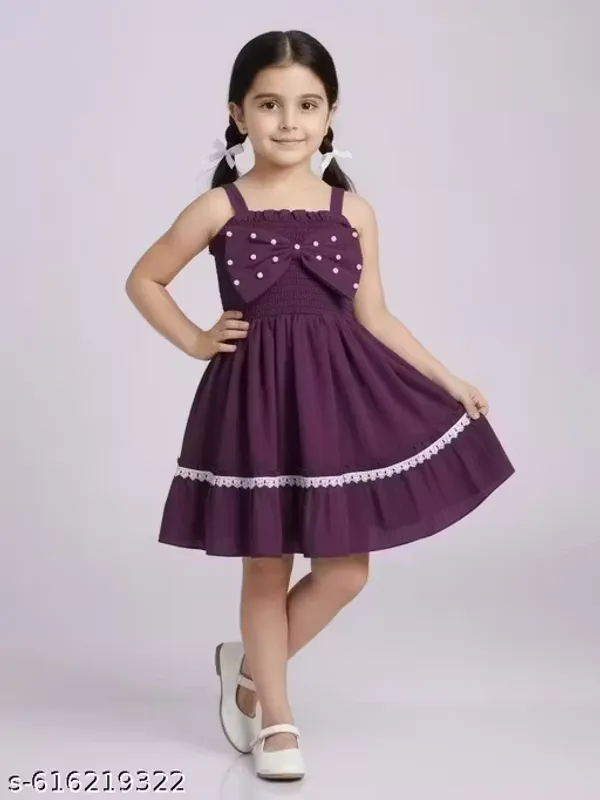 Plum_Purple_Pearl_Bow_Party_Wear_Dress_For_Kids