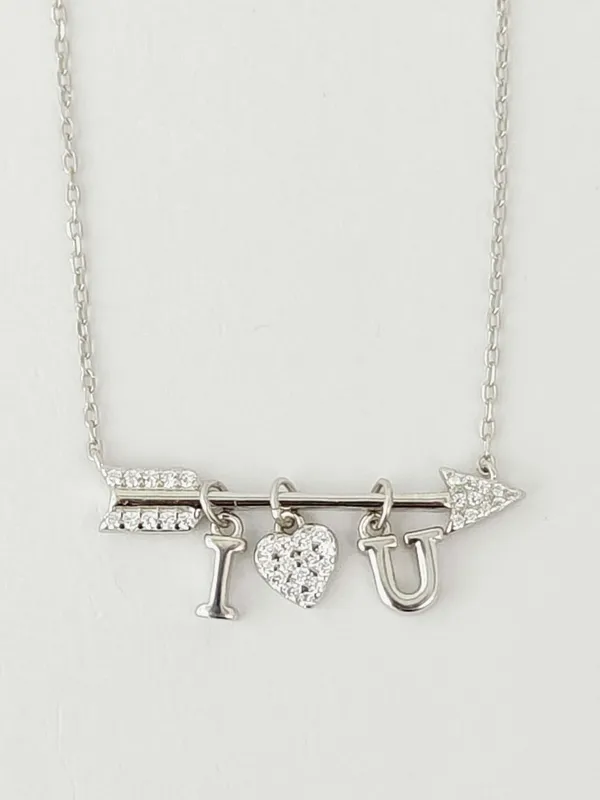Sterling_Silver_Arrow_Heart_Diamond_Pendant_For_Female