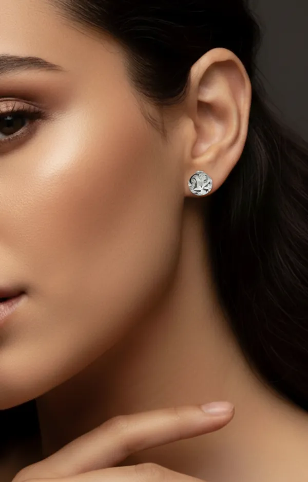 Silver_Classic_Stud_Earrings_For_Female