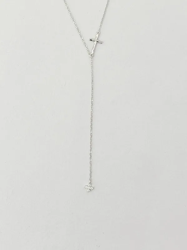 Sterling_Silver_Cross_Lariat_Necklace_For_Female