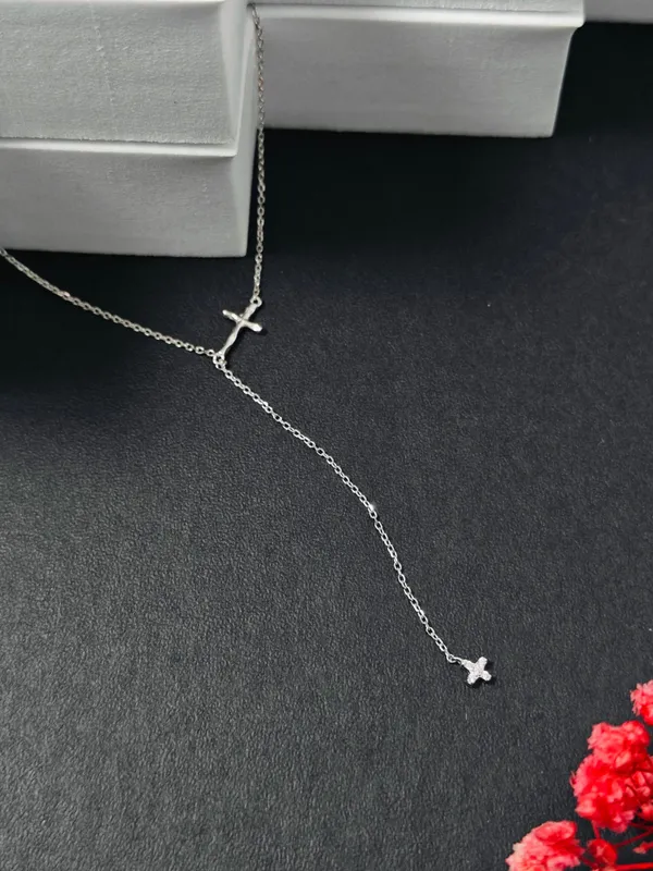 Sterling_Silver_Cross_Lariat_Necklace_For_Female