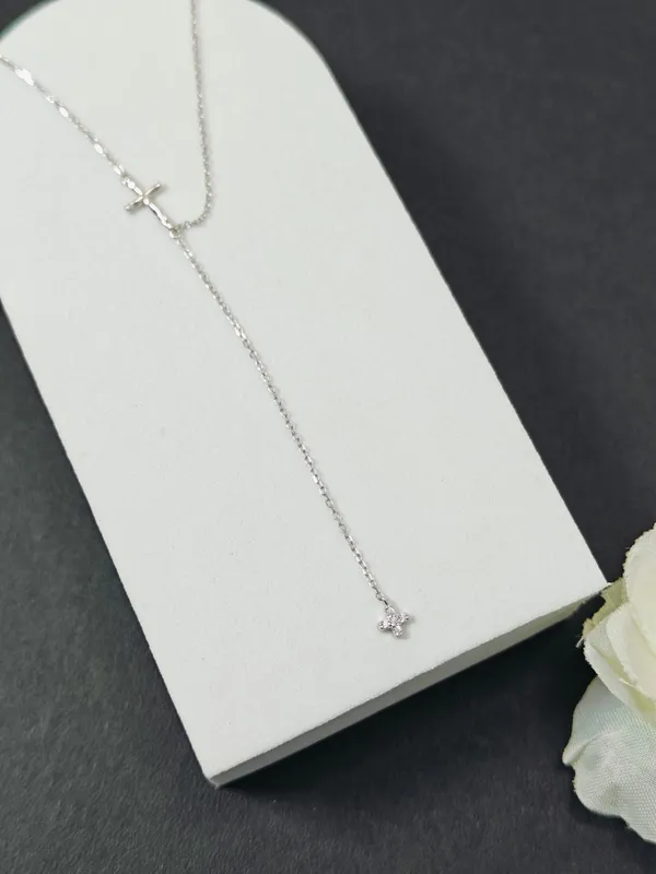 Sterling_Silver_Cross_Lariat_Necklace_For_Female