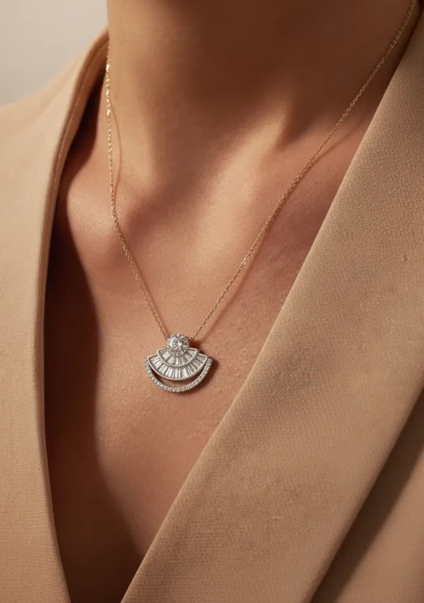 Sterling_Silver_Fan_Round_Diamond_Pendant_For_Female