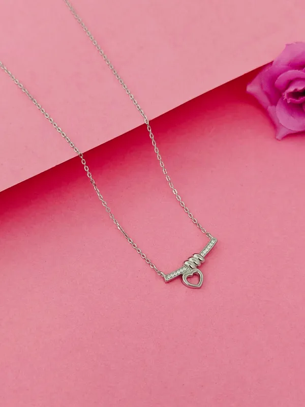 Sterling_Silver_Glow_Line_Heart_Pendant_For_Female