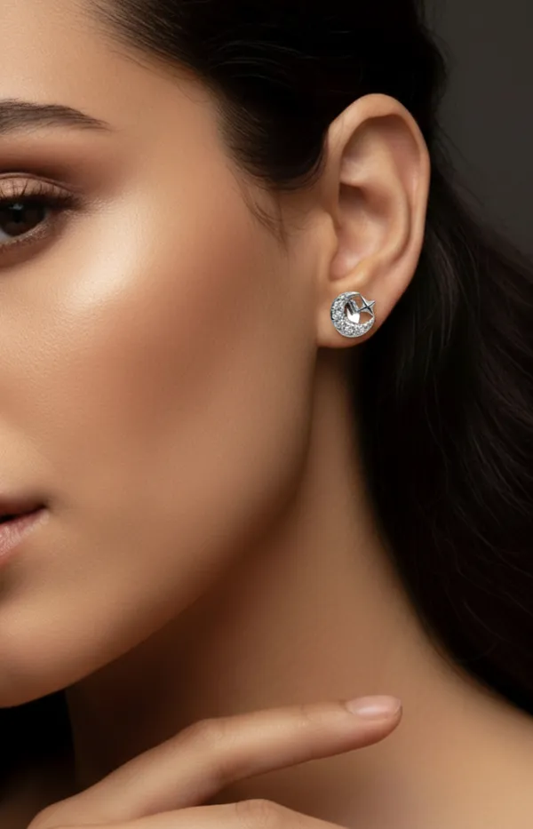 Silver_Floral_Stud_Earrings_For_Female