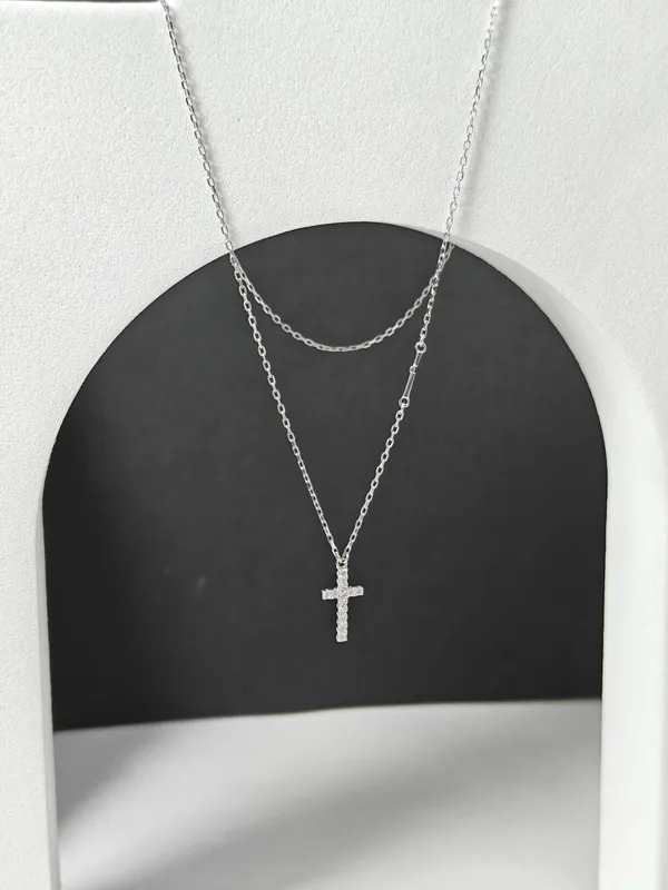 Sterling_Silver_Two_Cross_Pendant_For_Female