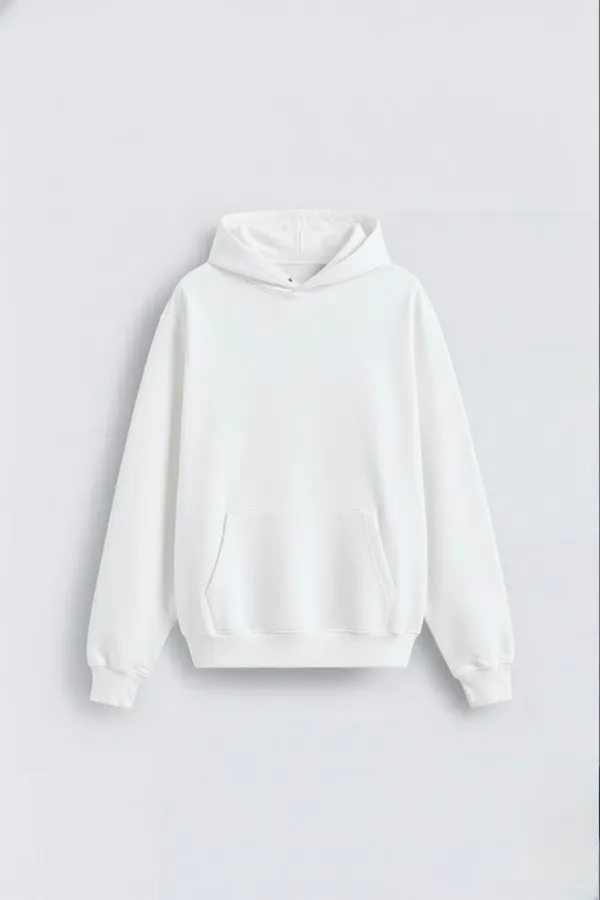White_Premium_Casual_Cotton_Hoodie_For_Men