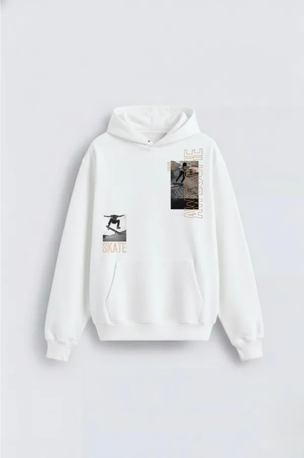 White_Premium_Casual_Cotton_Hoodie_For_Men