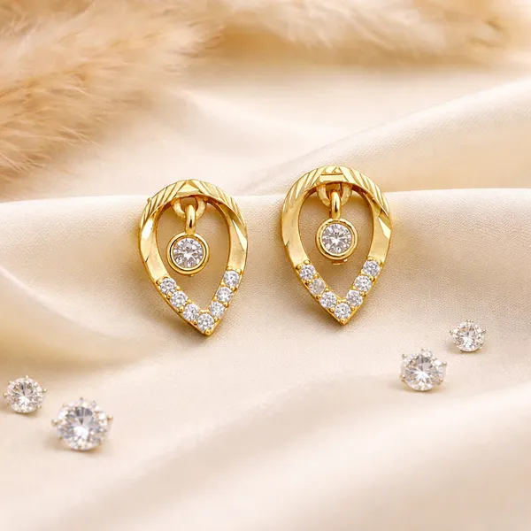 Gold_Plated_Alloy_Elegant_Teardrop_Diamond_Stud_Earrings_For_Women